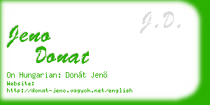 jeno donat business card